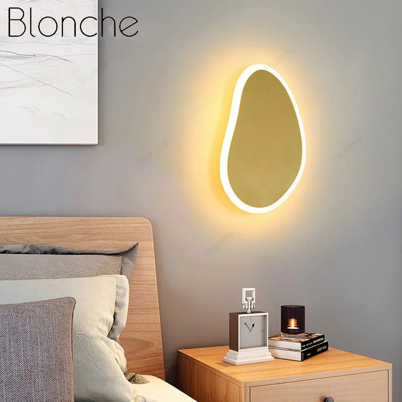 Unique Golden LED Wall LampFor Living Room Decor Black Wall Sconce Irregularity Modern Wall Mounted Bedroom Indoor Lights