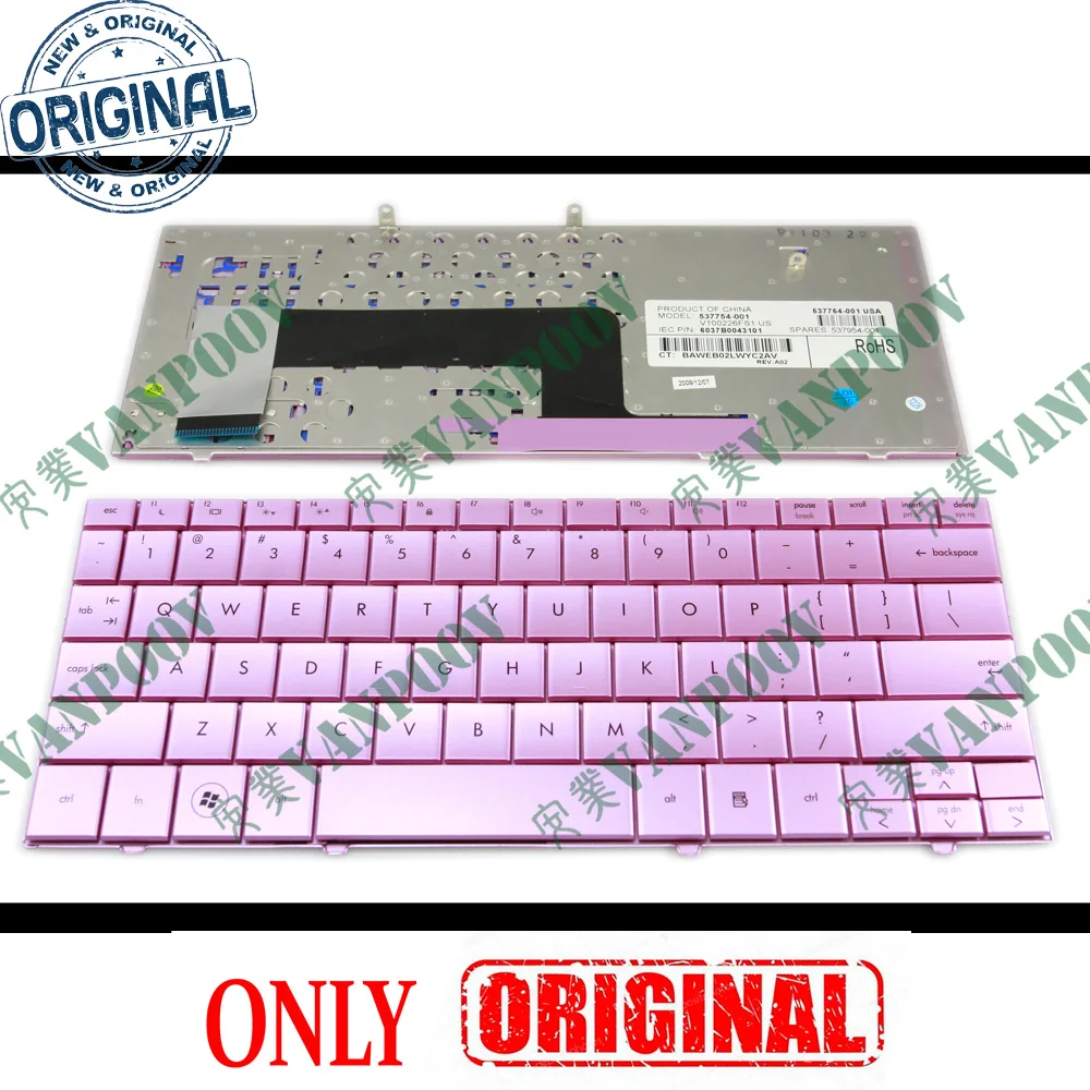 

100% новая клавиатура для ноутбука HP Compaq Mini110 Mini 110 110-1000 Mini 102, Presario CQ10-100, розовая, американская версия V 100226 ФС1