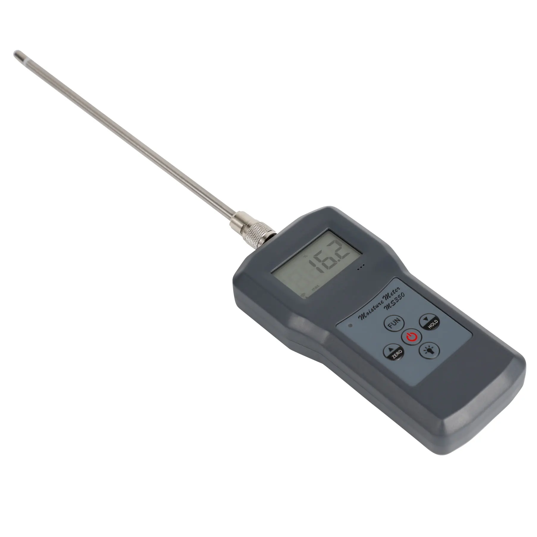 

MS350 Portable Digital Capacitive Chemical Raw Materials Moisture Meter Measuring Range 0-80% Humidity:5%-90%