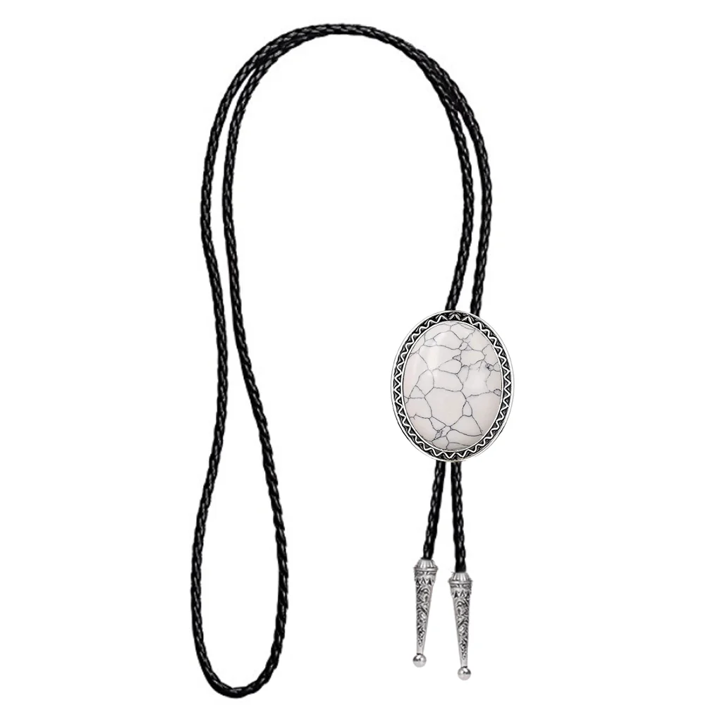 Natural Stone Scorpion Bolo Tie for Man Indian Cowboy Western Cowgirl Leather Rope Zinc Alloy Necktie