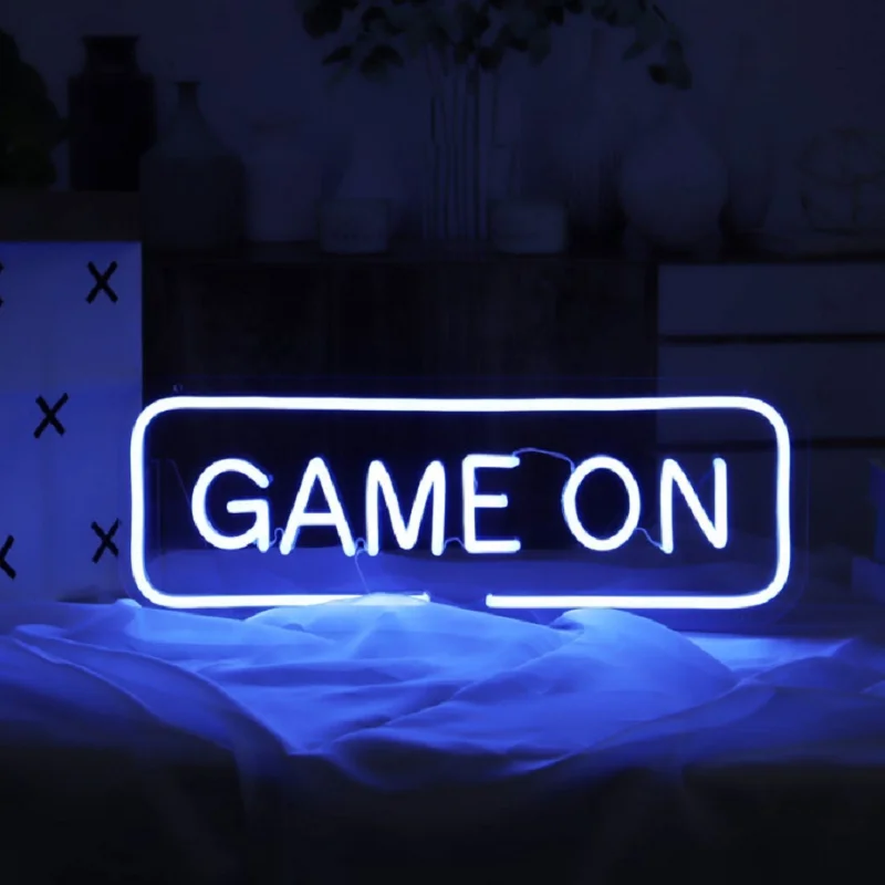 

Custom GAME ON Led Flex Transparent Anime Acrylic Neon Sign Light Wall Hanging for Home Room Bedroom Decor Mural Outdoor