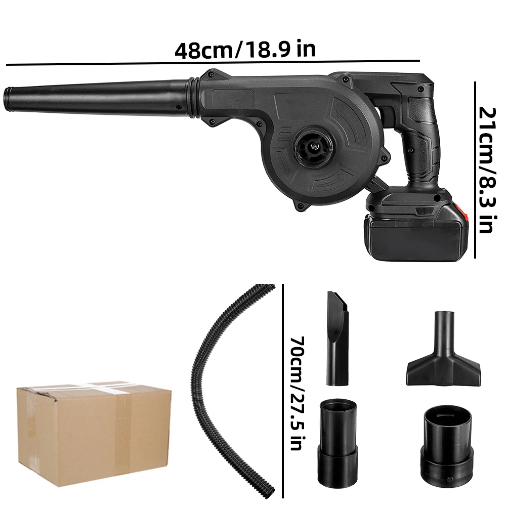 Soplador de aire eléctrico inalámbrico 2 en 1 de 1600W, colector de polvo de hojas de soplado y succión, soplador Turbo, aspiradora para batería Makita de 18V
