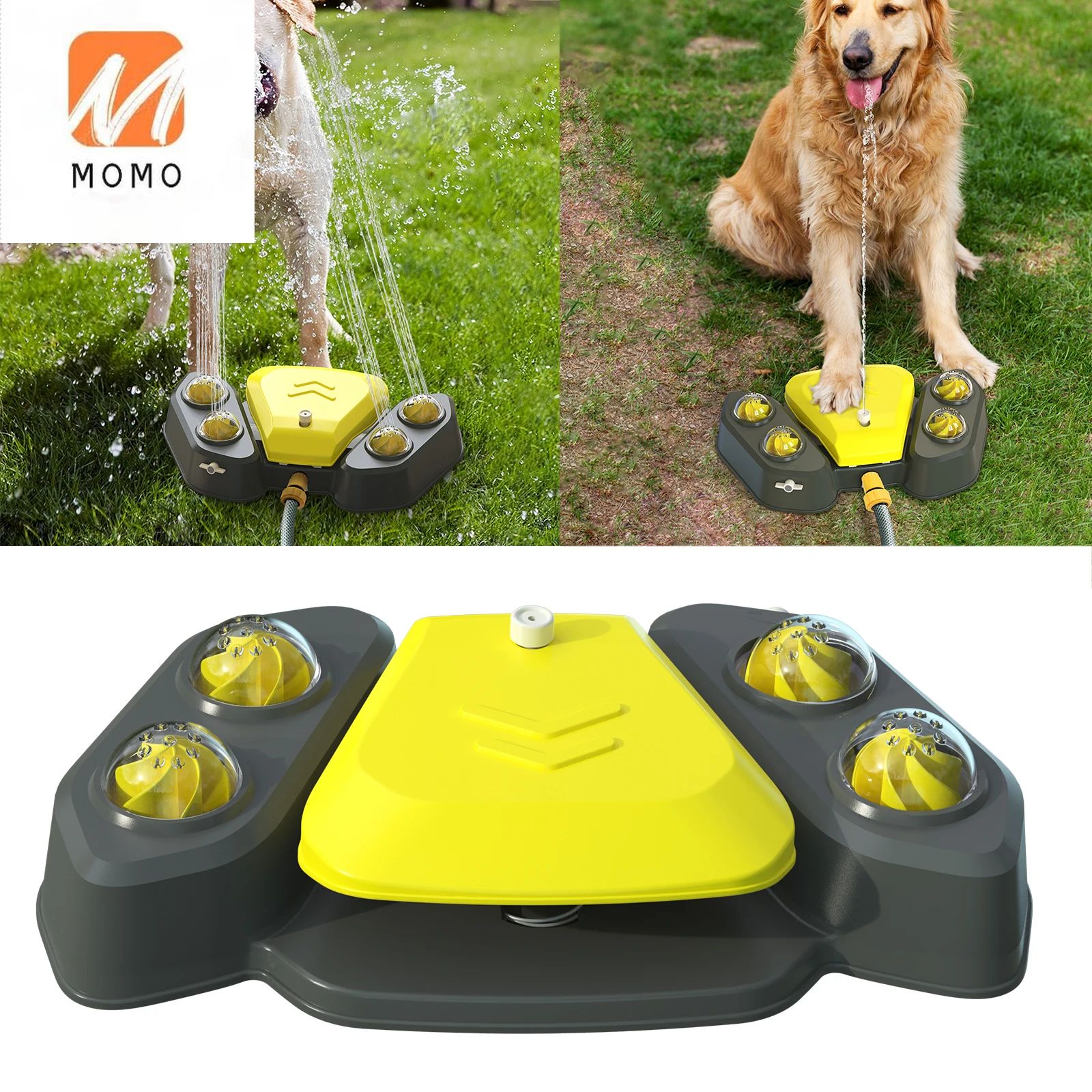 New Dog outdoor Foot step on automatic Summer bathing water spray drinking fountain waterer dog toy