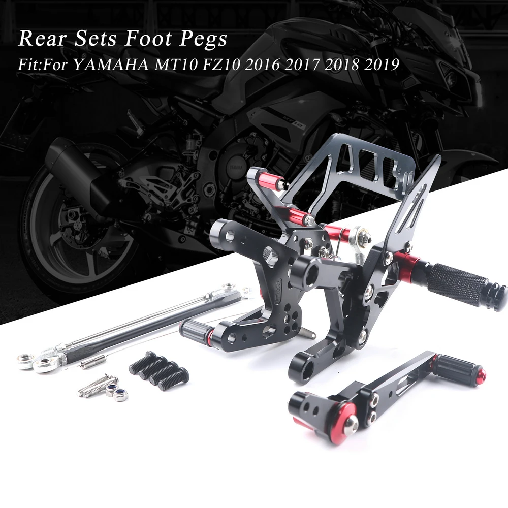 

Motorcycle Adjustable Foot Pegs Set For YAMAHA MT10 FZ10 2016 2017 2018 2019 CNC Rider Footrest Rearset MT FZ 10 MT-10