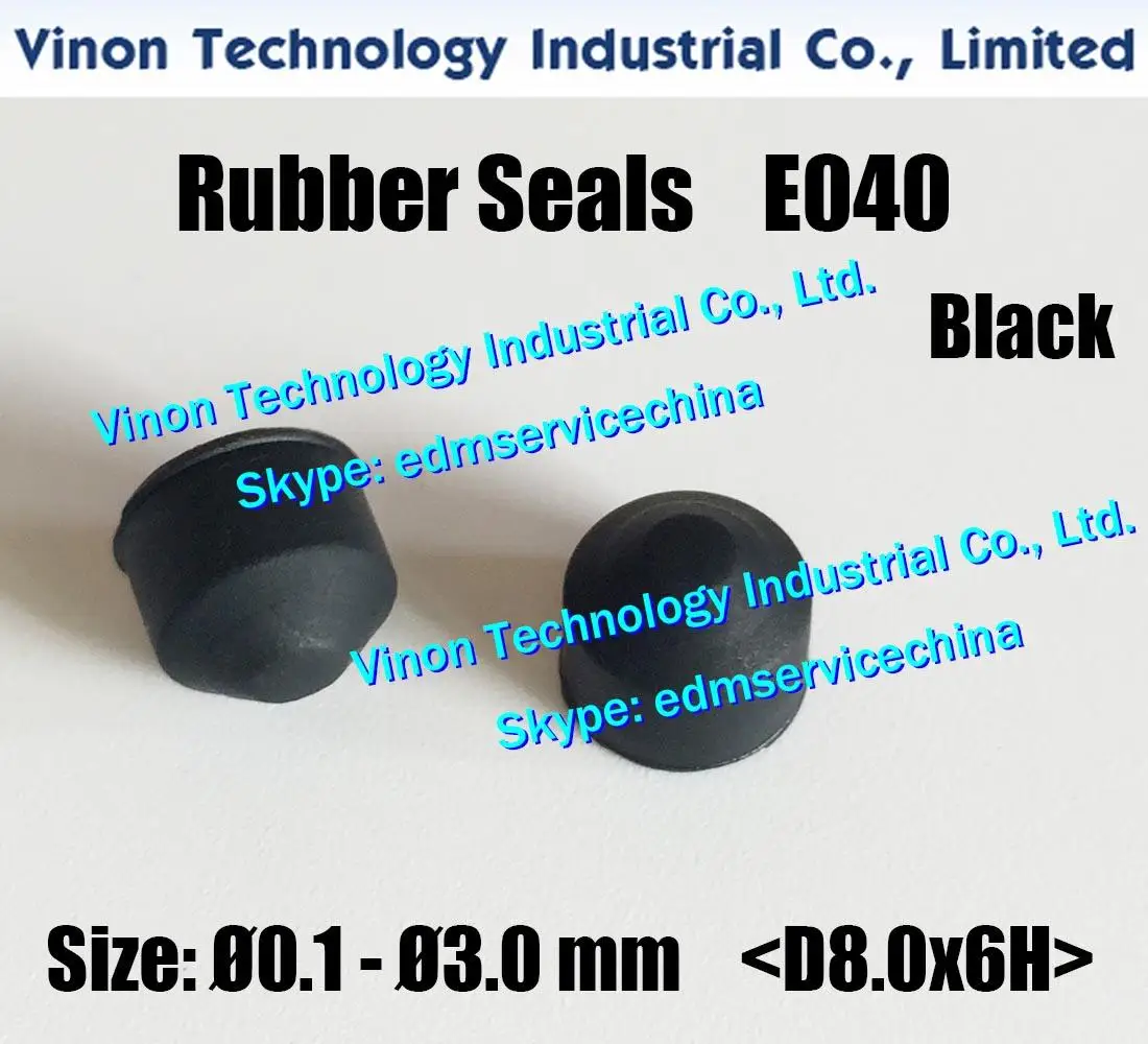 E040 Rubber Seals Black D8.0x6Hmm Ø0.1-Ø3.0mm for Small Hole Drill EDM Machine EDMAS,JAPAX,ASTEC,CASTEK,CHARMILLES