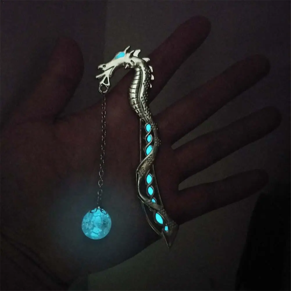 Dragon Shape Luminous ForBookmarks Retro Metal Glow In The Dark Book Marker Stationery Gift Label Read Maker ForBookmark