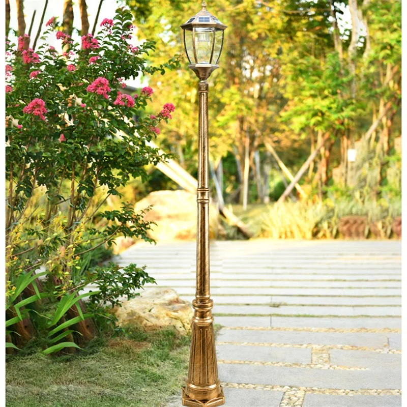 WPD Retro Outdoor Brown Solar Lawn Lights Garden Lamp LED Waterproof Home Decorative for Path