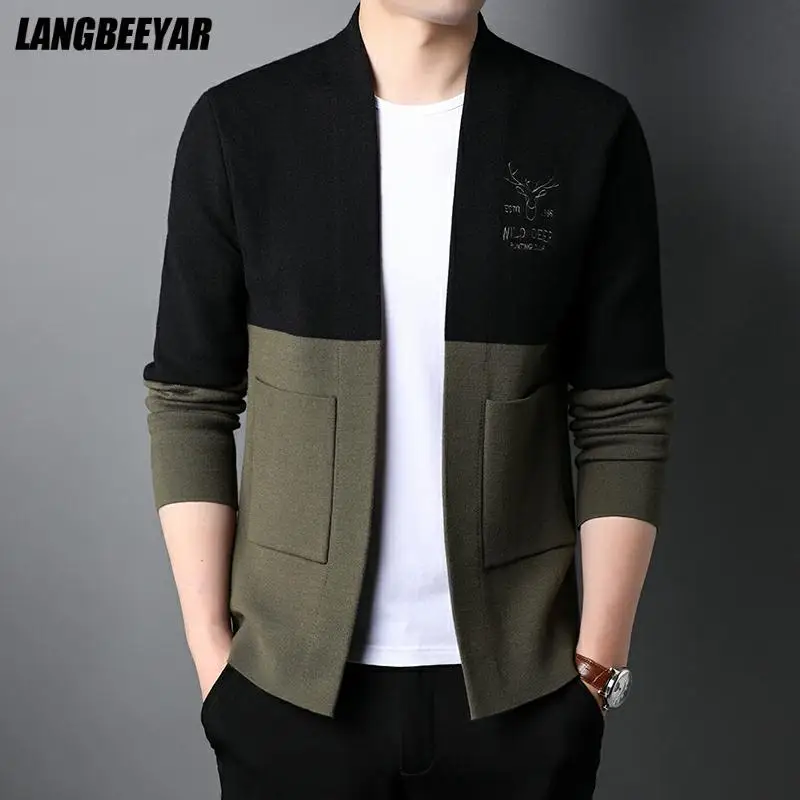 Top Grade New Autum Brand Fashion Knitwear Japanese Aesthetic Mens Cardigan Sweater Casual Coats Winter Jacket Men Clothing