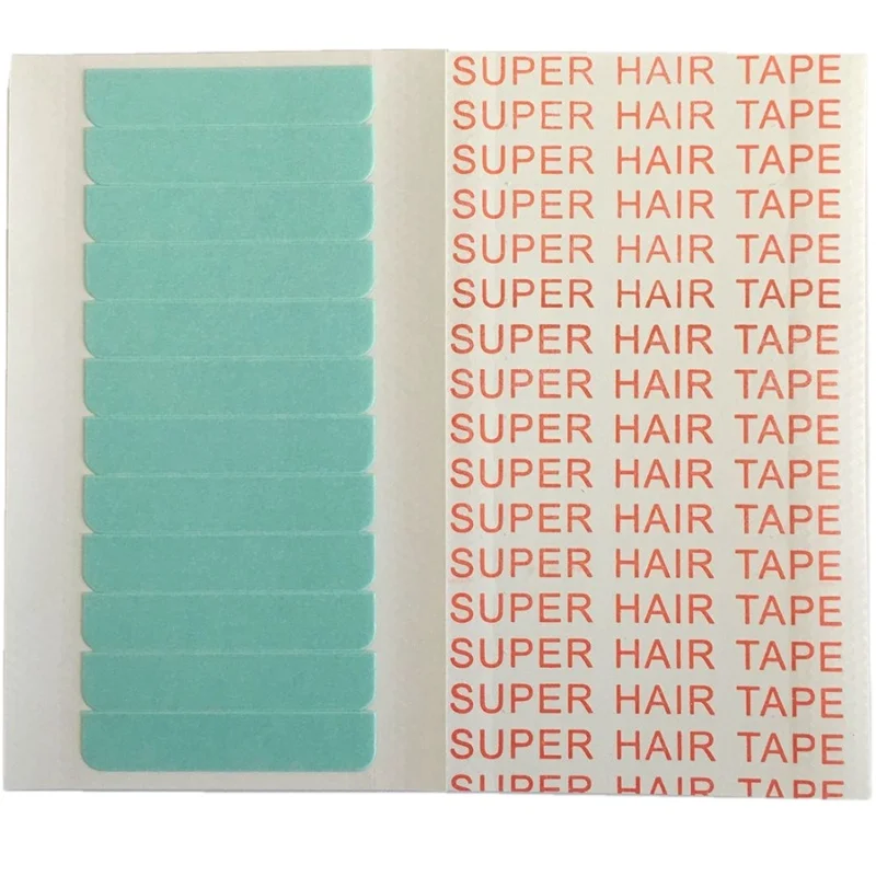 60 pcs/Lot 5 sheets 0.8cm*4cm Blue Super thin hair tape for double side tape hair extension 2 months lasting hair extension tape