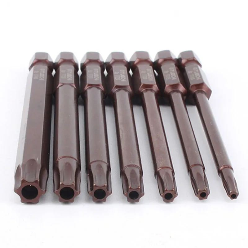 1pcs 75mm Screwdriver Bit Set T10,T15,T20,T25,T27, T30,T40 1/4\