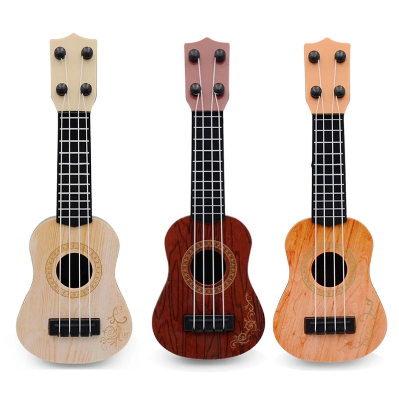 Mainan Mini Gitar untuk Balita Alat Musik Pemula Anak Alat Musik Pendidikan Warna Kayu