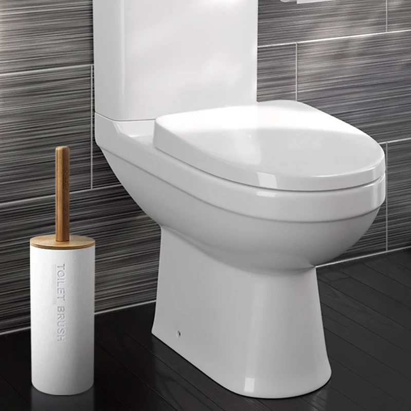 Bamboe Staande Toiletborstel Set Met Base Badkamer Wc Borstel Houder Wc Accessoires