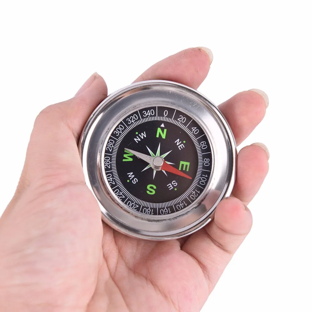 60mm stainless steel portable compass student outdoor sports compass metal