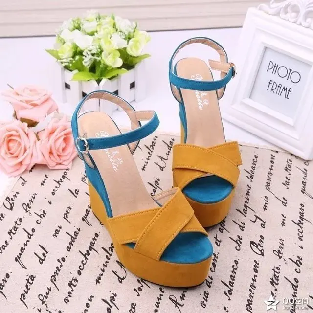 New Women Wedges Sandals Summer Mixed Colors Platform Sandals Women Casual Shoes High Heel Sandalias Mujer 2020