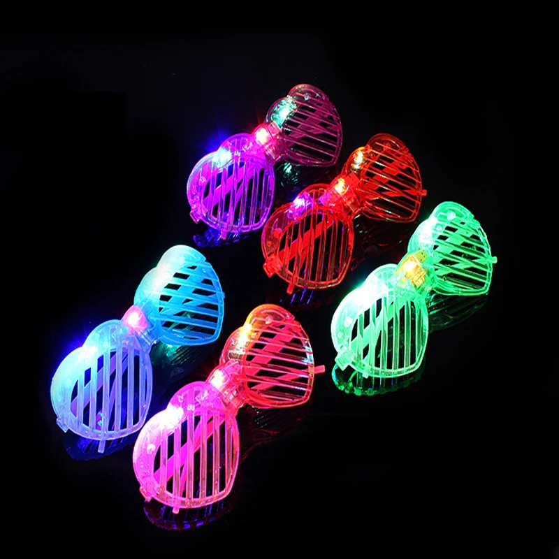 Fashion Laser Gloves 100pcs/lot Led Party Light Glasses Fashion Heart For Xmas Birthday Halloween Bar Costume Decor Supplies