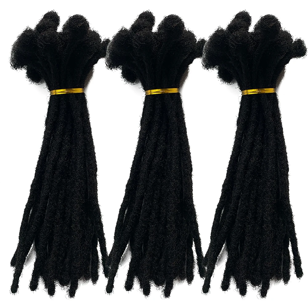 Dreadlock Extensions Made From Human Hair Handmand can be Dyed curled and bleached 60locs/packs Jet Black #1