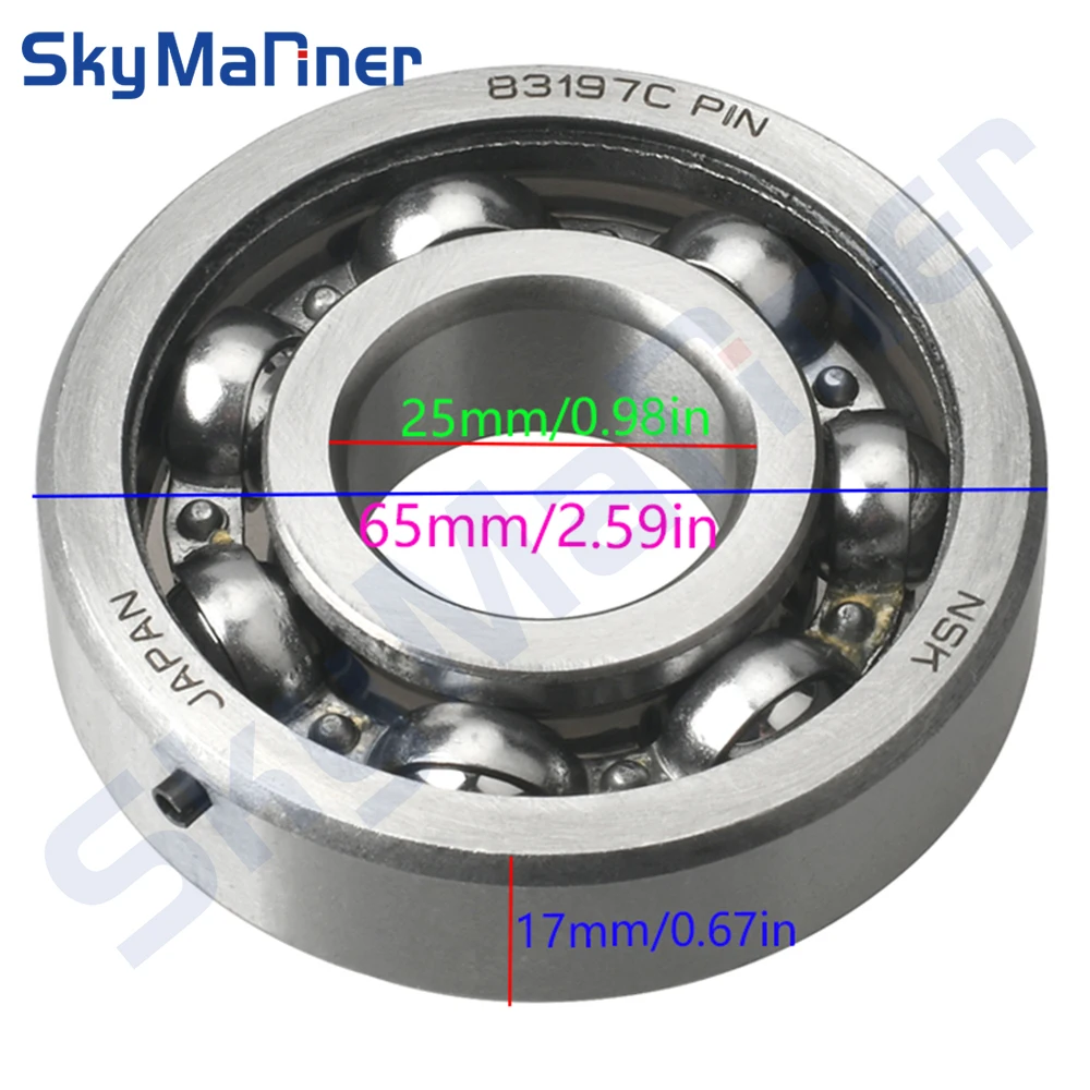 3J2-00114 Bearing For Tohatsu Outboard Motor 25HP 30HP 3J2-00114-0 Mercury 30-160492 3J2001140M 3J2-00114-00