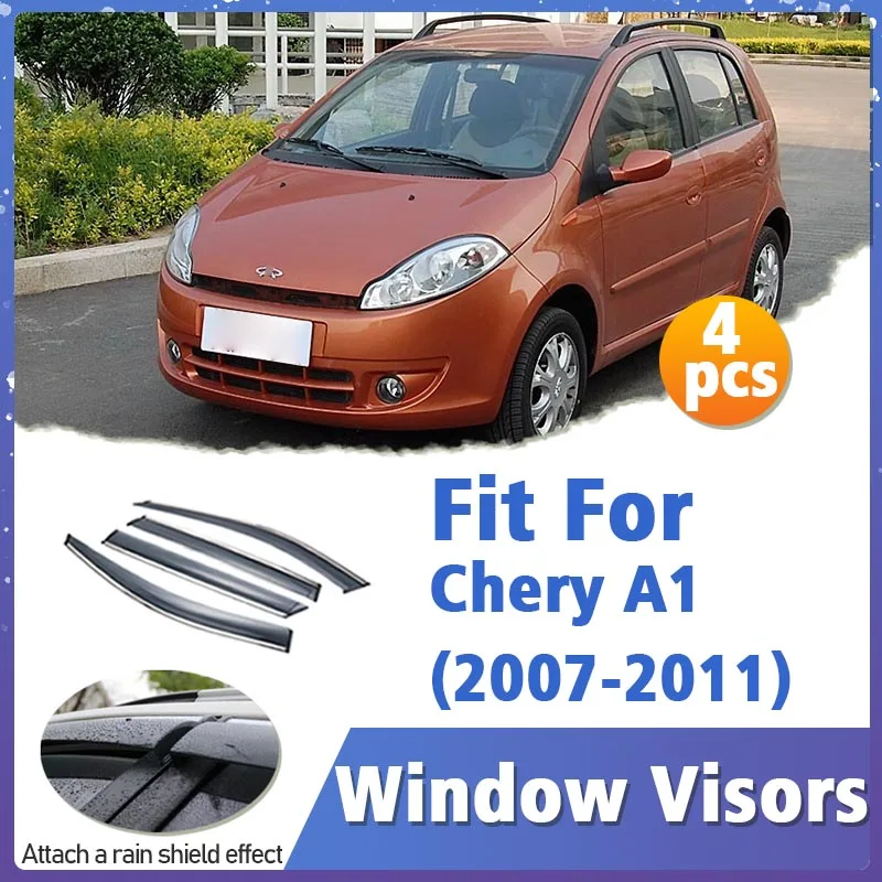 

Козырек оконный для Chery A1 2007-2011, 4 шт., обшивка для вентиляционных отверстий, навесные укрытия, защита от солнца, дождя, дефлектор, автомобильные аксессуары