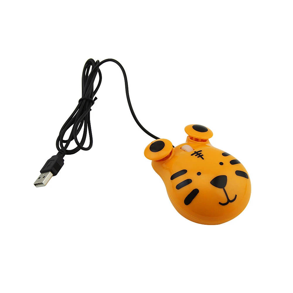 CHYI Wired Cute Cartoon Frog Tiger Shape Kids Computer Mouse USB 3D Optical Portable Mini Mouse 1600 DPI Mice For Desktop Laptop