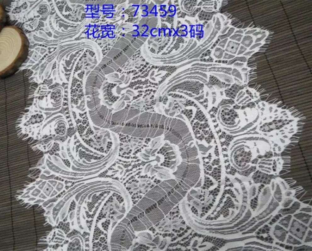 32cm*3yards/pcs luxurious flora motif jacquard eyelash lace, soft and elegant lace trim,XERY-73459