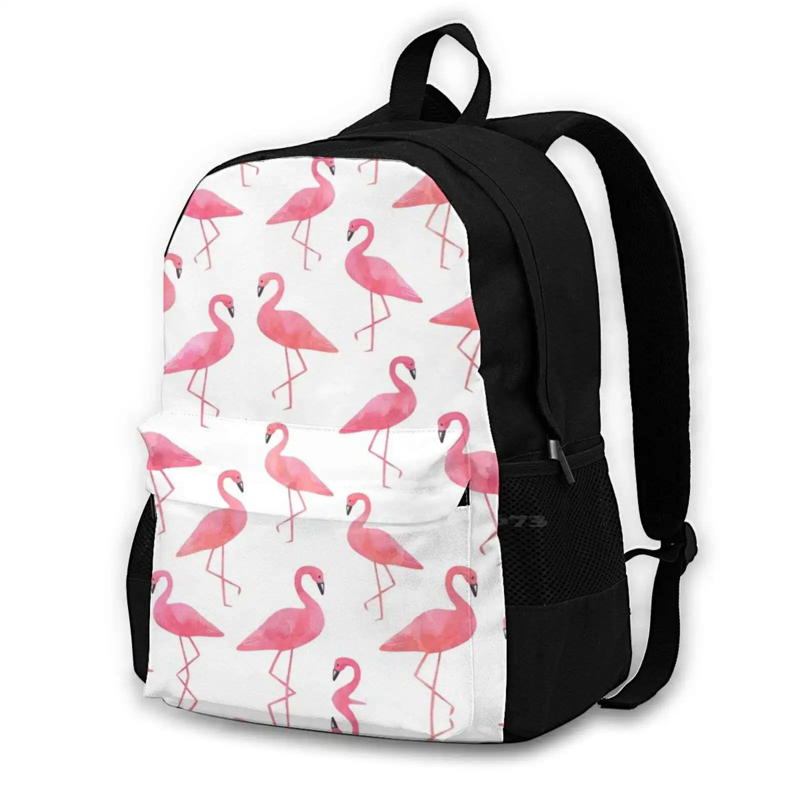 Flamingos Bag Backpack For Men Women Girls Teenage Modern Stylish Trendy Watercolor Flamingos Cute