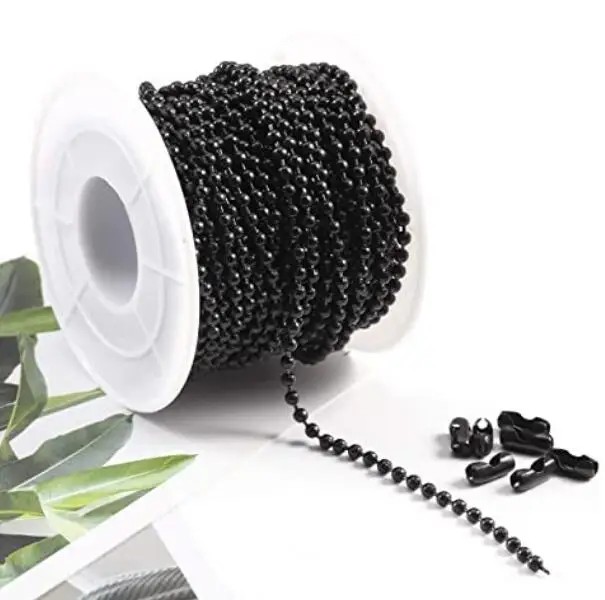 5meter Lot 3mm/4mm Plated Black Stainless Steel Ball Bead Chains Jewelry Findings Marking DIY Necklace