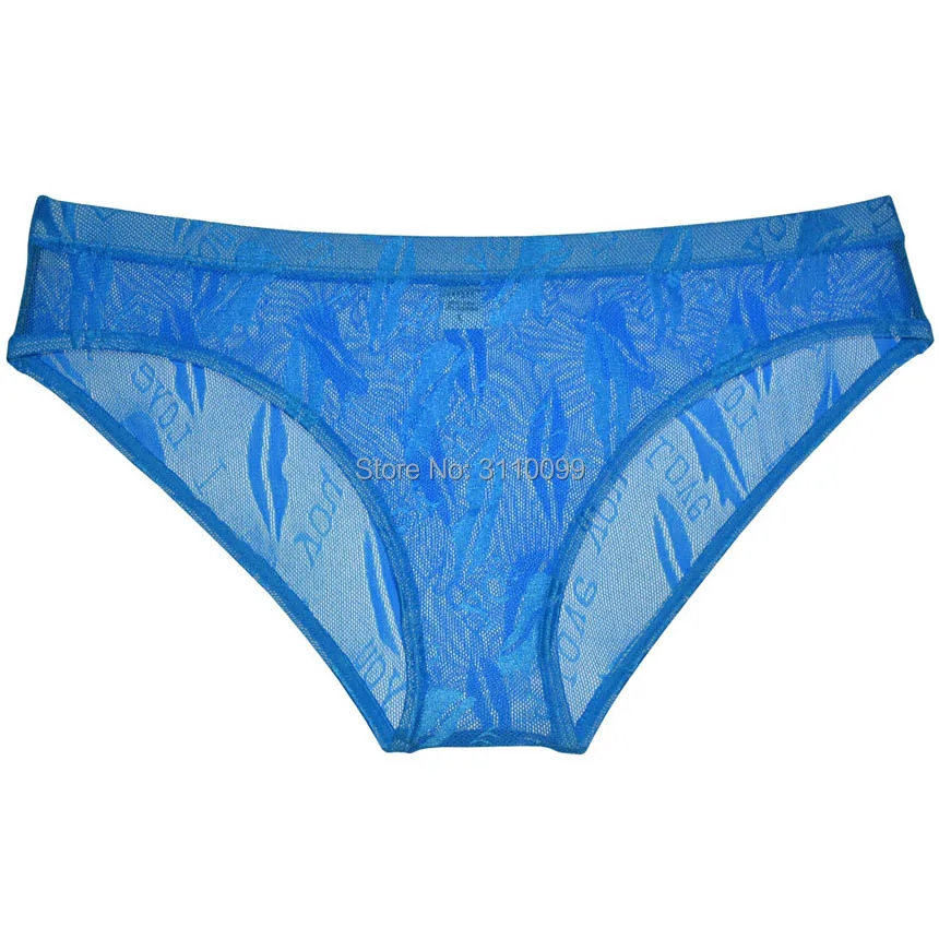 Men's See-through Lace Bikini Briefs Jacquard Bodybuilding Cheeky Underwear