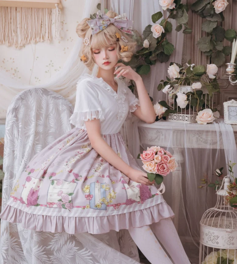 Gothic palace sweet princess lolita strap dress vintage  high waist printing victorian dress kawaii girl gothic lolita cos loli