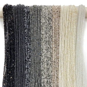 Natürliche Facettensteinmineralien Perlen, kleiner loser Samen, Krustenquarz, Abstandshaltergranulate, Schmuck, Schwarz und Weiß, 2 mm, 3 mm, 4 mm 8 Hauptverkaufsstein Cubica - №1