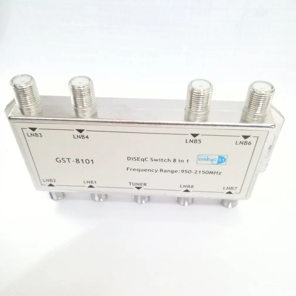 DS81 8 in 1 Satellietsignaal DiSEqC Switch LNB Ontvanger Multischakelaar Zware Zink gegoten Chrome Behandeld Drop Shipping 2020