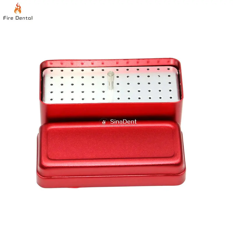 1Pcs Dental 72 Holes Endo Box Aluminum Disinfection Box Autoclave Endo Case Diamond Bur Holder Dentistry