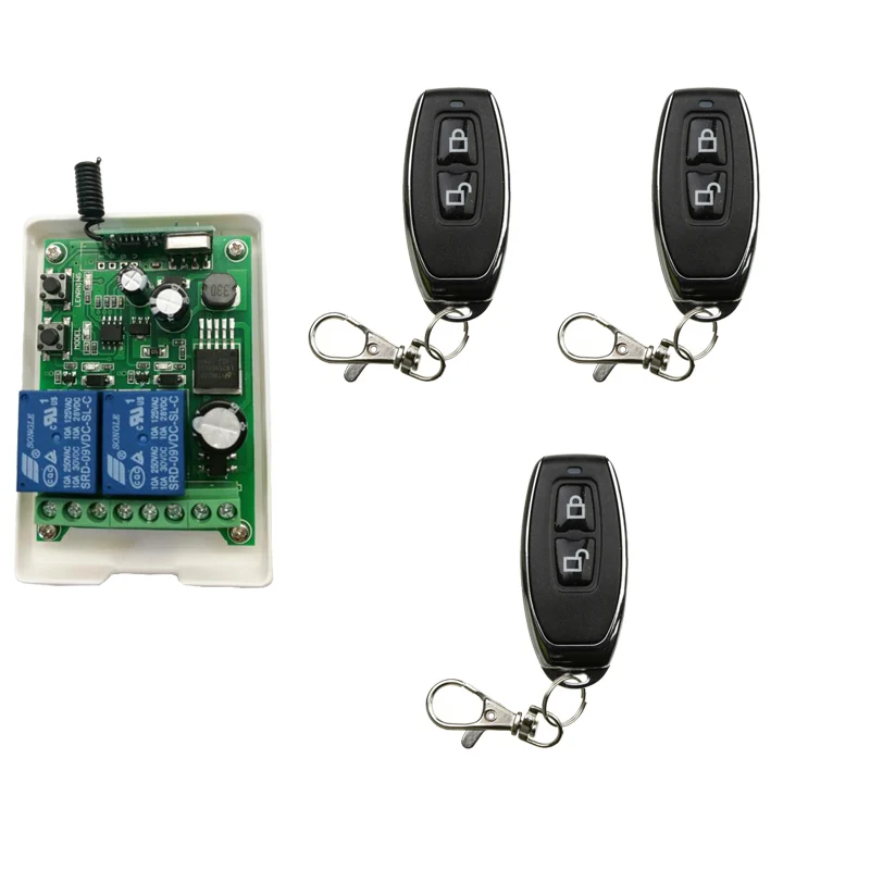 315MHz 433MHz DC 12V 24V 36V 48V  2 Channel Wireless RF Remote Control Switch Transmitter+ Receiver Relay Switch Module