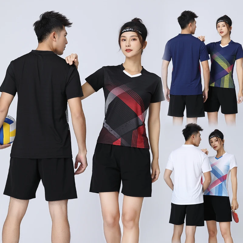 Wo Tennis Shirt, Girls Badminton T Shirt, Female Table Tennis Jerseys Gym Clothes,Men Polyester Ms Badminton Clothing Sportswear