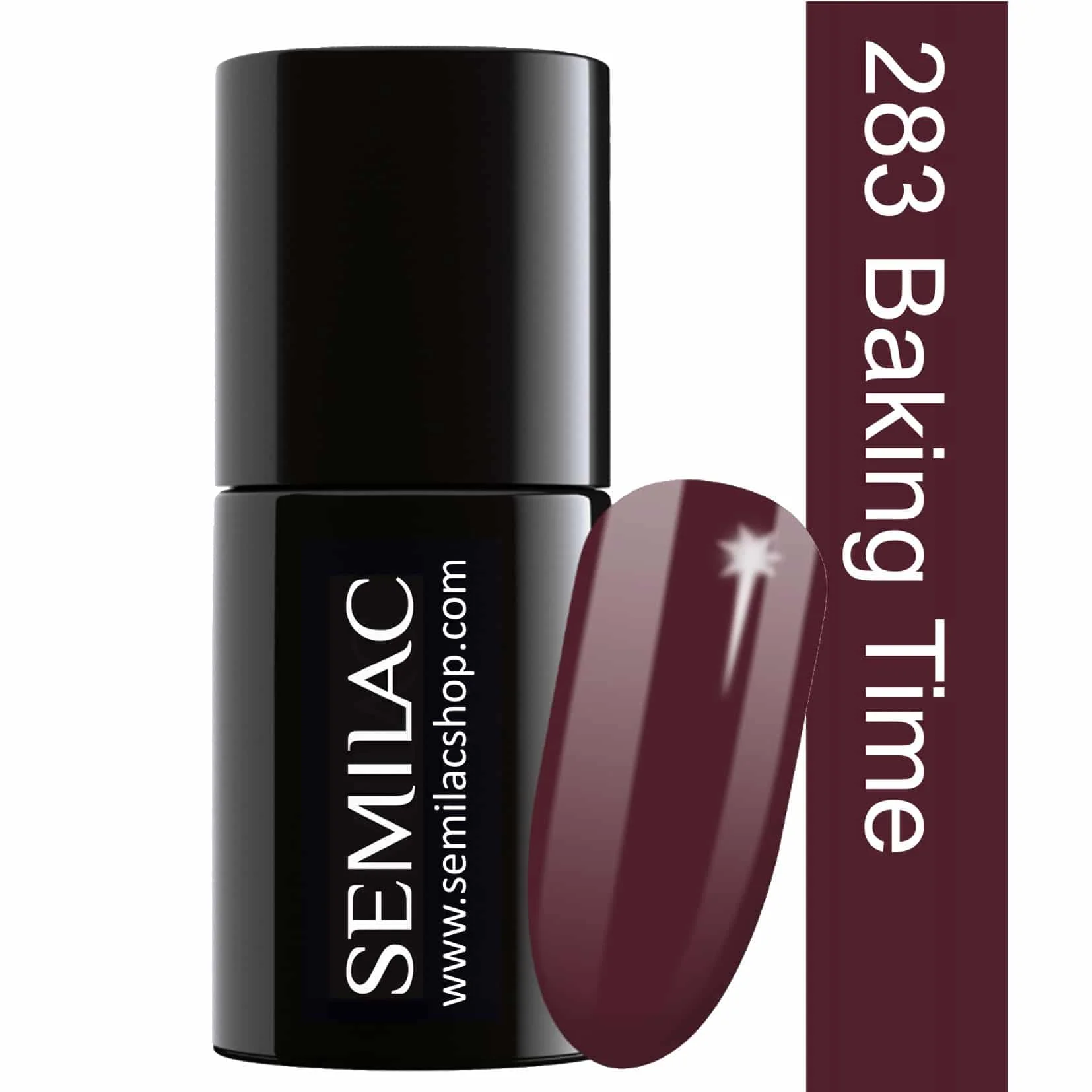 Semilac Baking Time 283 semi-permanent coverage, UV hybrid nail polish texture Gel