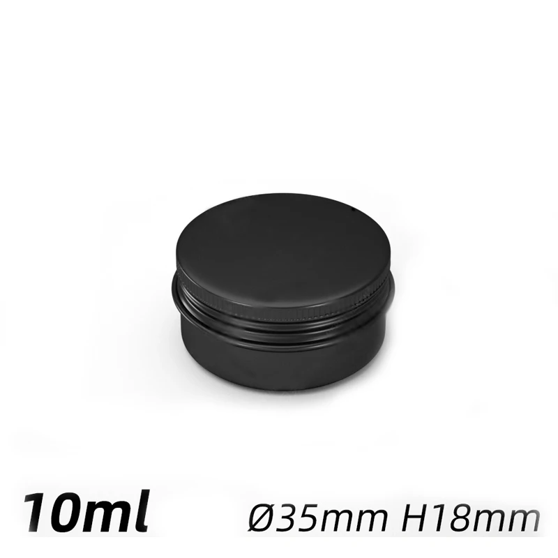 50Pcs Frosted Black Aluminum Jar 5/10/15/30/50/80/100ML Lip Oil Cosmetic Eye Cream Cans Refillable Batom Lotion Tin Container