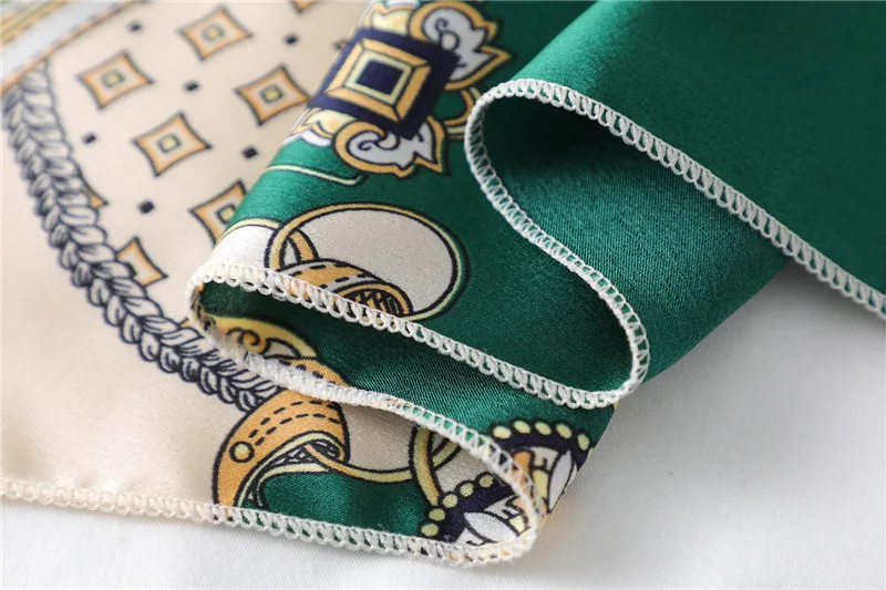 Square Silk Scarf Women Print Small Neck Scarves Office Female Hair Tie Band Waps Foulard Hand Kerchief Lady Elegant Retro Shawl