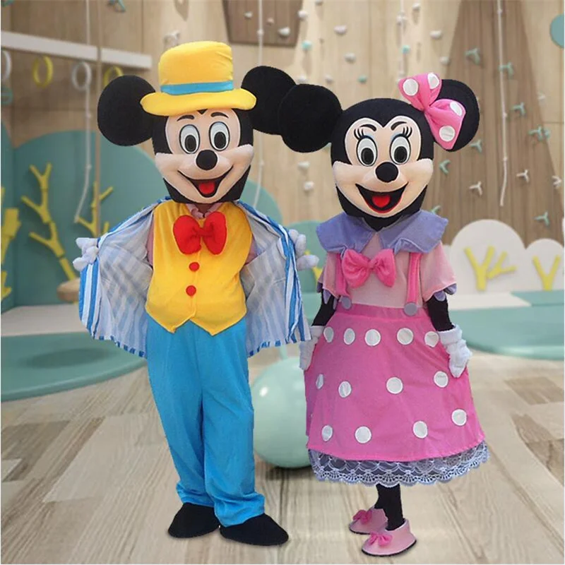 [1 Set] mascotte Disney Mickey Minnie Mouse grande testa di schiuma mascotte formato adulto Set completo evento festa mascotte di carnevale mascotte