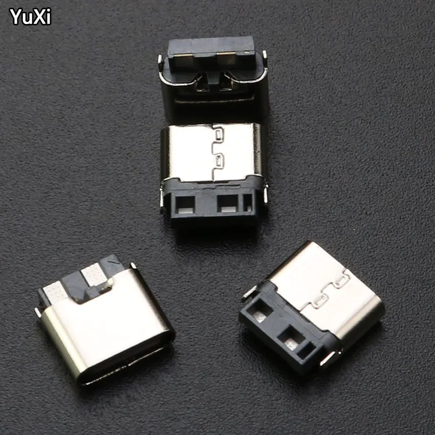 

YUXI 10Pcs Micro USB Jack3.1 Type-C 2Pin 2P Female Connector 180 Degree Straight For Mobile Phone Charging Port Charging Socket