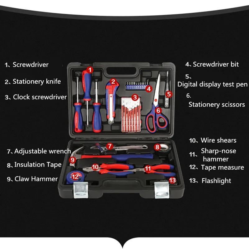 50PCS Tool Household Set Hardware Toolbox Multifunctional Electrician Woodworking Manual Maintenance Combination