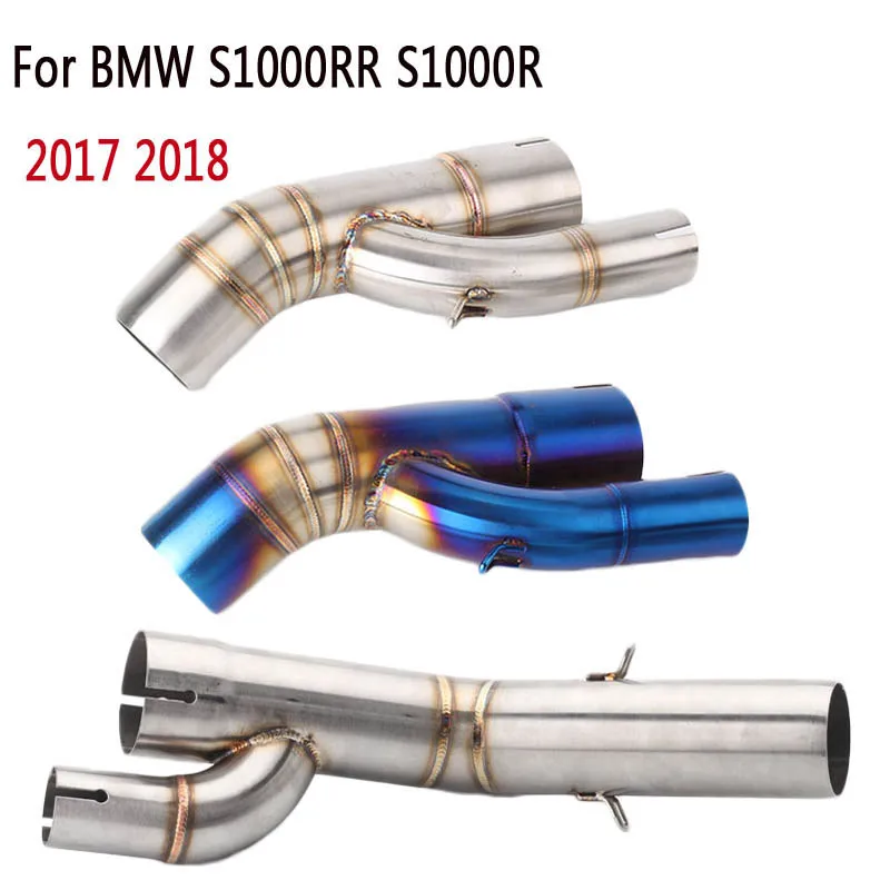 For BMW S1000RR S1000R 2017 2018 Motorcycle Exhaust Muffler Mid Pipe Link steel 304 Adapter Connection Accessories