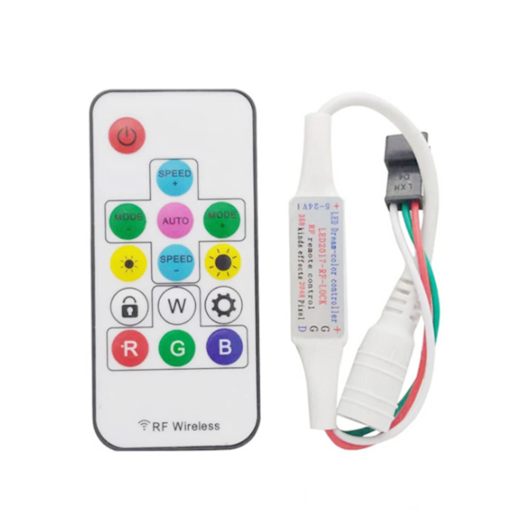 WS2812 WS2811 RGB Led Pixels Conroller 14Key RF RGB Wireless Remote Control For DC5-24V 3pin Led Strip Light