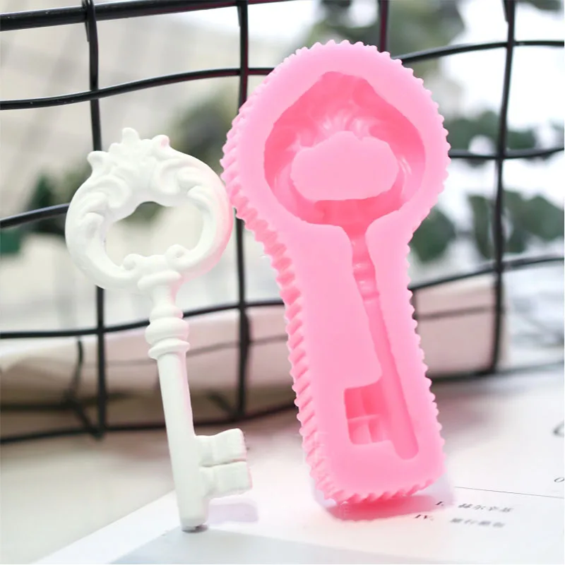 Key Shaped Aromatherapy Wax Silicon Mold For Car Pendant Gypsum Plaster Clay Molds Cake Decoration Fondant Mould