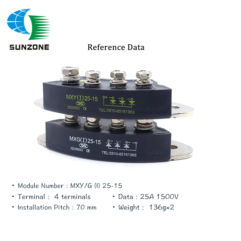 Alternator Rotation Rectifier Controller 25A 1500V Three Phase Diode Bridge Rectifier MXG (I) 25-15  MXY (I) 25-15