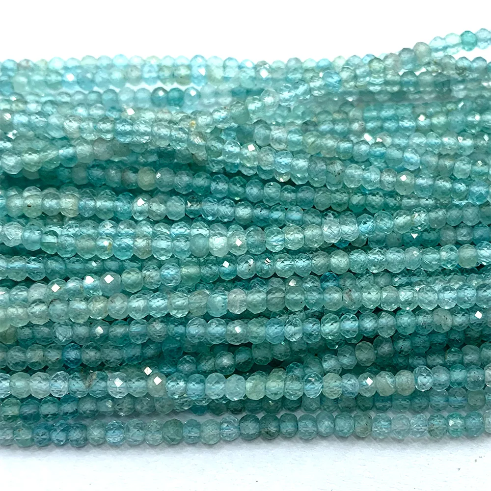 

Veemake Apatite Fluorapatite Natural DIY Necklace Bracelets Ring Faceted Small Rondelle Women's Beads For Jewelry Making 06701