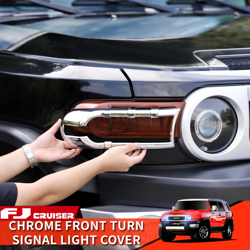 

06-21 Year Toyota FJ Cruiser Accessories Exterior Modification Chrome Front Turn Lamp Signal Light Protection Decoration Cover