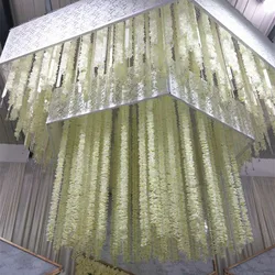 50pcs 1M/2M Orchid Rattan Artificial Silk Flower Vine For Home Wedding Garden Decoration Hanging Garland Wall Fake Flowers