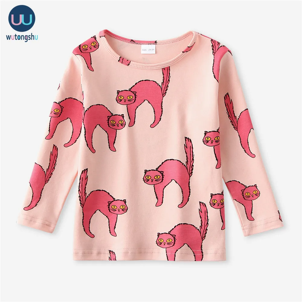 Kids T Shirts For 1-8Y Brand Autumn Winter Baby Boys Girls Long Sleeve Print Sweatshirts Baby Children Cotton Tops Tees Clothes