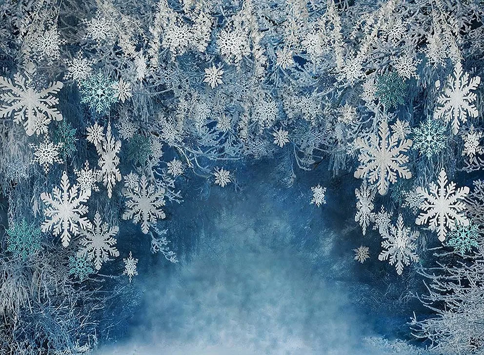 Winter Wonderland Christmas Backdrops Ice Castle Snow Winter Snow Landscape Background Frozen Pine Tree Forest Photo Background