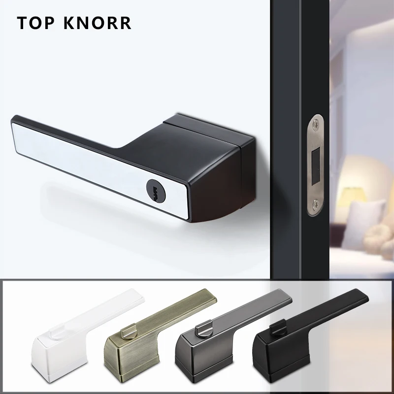 TOP KNORR Door Lock Interior Door Handle Zinc Alloy Wood Door With Magnetic Suction Mute Room Bedroom Burglar Door Lock