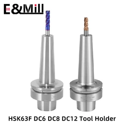 High Precision Speed HSK63F DC6 DC8 DC12 120L HSK63 DC6 DC8 DC12 Precision Slim HSK Shank DC Collet Chuck After Pull Tool Holder